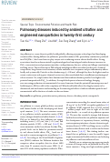 Cover page: Pulmonary diseases induced by ambient ultrafine and engineered nanoparticles in twenty-first century.