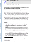 Cover page: Parental non‐alcoholic fatty liver disease increases risk of non‐alcoholic fatty liver disease in offspring