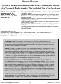 Cover page: Severely Elevated Blood Pressure and Early Mortality in Children with Traumatic Brain Injuries: The Neglected End of the Spectrum