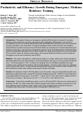 Cover page: Productivity and Efficiency Growth During Emergency Medicine Residency Training