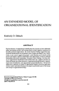 Cover page: An expanded model of organizational identification