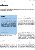 Cover page: Herpes zoster ophthalmicus with associated vasculopathy causing stroke