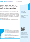 Cover page: Serratus anterior plane block as a bridge to outpatient management of severe rib fractures: a case report.