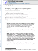 Cover page: Identifying barriers to physical activity among African American women with asthma