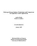 Cover page: Hydrogen Storage Options: Technologies and Comparisons for Light-Duty Vehicle Applications