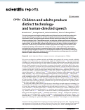 Cover page: Children and adults produce distinct technology- and human-directed speech.