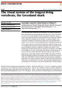 Cover page of The visual system of the longest-living vertebrate, the Greenland shark