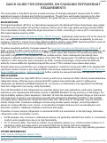 Cover page of Quick Guide on Changing Refrigerant Requirements