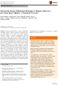 Cover page: Selected In-Season Nutritional Strategies to Enhance Recovery for Team Sport Athletes: A Practical Overview