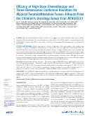 Cover page: Efficacy of High-Dose Chemotherapy and Three-Dimensional Conformal Radiation for Atypical Teratoid/Rhabdoid Tumor: A Report From the Children's Oncology Group Trial ACNS0333.