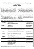 Cover page: 2012 IGCC White Paper on Northeast Asia Defense Transparency, Summary Version