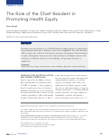 Cover page: The Role of the Chief Resident in Promoting Health Equity.