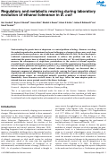 Cover page: Regulatory and metabolic rewiring during laboratory evolution of ethanol tolerance in E. coli