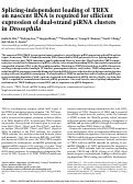 Cover page: Splicing-independent loading of TREX on nascent RNA is required for efficient expression of dual-strand piRNA clusters in Drosophila