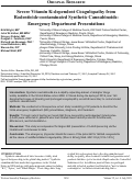 Cover page: Severe Vitamin K-dependent Coagulopathy from  Rodenticide-contaminated Synthetic Cannabinoids: Emergency Department Presentations