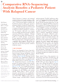 Cover page: Comparative RNA-Sequencing Analysis Benefits a Pediatric Patient With Relapsed Cancer