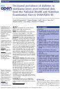 Cover page: Decreased prevalence of diabetes in marijuana users: cross-sectional data from the National Health and Nutrition Examination Survey (NHANES) III