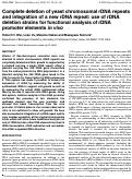 Cover page: Complete deletion of yeast chromosomal rDNA repeats and integration of a new rDNA repeat: use of rDNA deletion strains for functional analysis of rDNA promoter elements in vivo