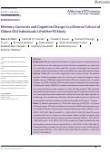 Cover page: Memory Concerns and Cognitive Change in a Diverse Cohort of Oldest Old Individuals: LifeAfter90 Study