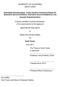 Cover page: Embedded Soundscaping: Audio-reactive Instrument Design for Generative Sound and Music, Interactive Sound Installations, and Acoustic Experimentation