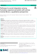 Cover page: Pathways to social integration among homeless-experienced adults with serious mental illness: a qualitative perspective.