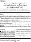 Cover page: Cooking and Gardening Behaviors and Improvements in Dietary Intake in Hispanic/Latino Youth.