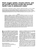 Cover page: Peak oxygen uptake, muscle volume, and the growth hormone-insulin-like growth factor-I axis in adolescent males