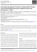 Cover page: Left Ventricular Ejection Fraction in Patients With Ovarian Cancer Treated With Avelumab, Pegylated Liposomal Doxorubicin, or Both.