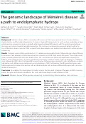 Cover page: The genomic landscape of Ménière's disease: a path to endolymphatic hydrops