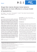 Cover page: Drugs that reverse disease transcriptomic signatures are more effective in a mouse model of dyslipidemia.