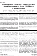 Cover page: Documentation Status and Parental Concerns About Development in Young US Children of&nbsp;Mexican Origin