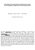 Cover page: Information Processing Pattern and Propensity to Buy: An Investigation of Online Point-of-Purchase Behavior