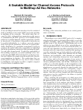 Cover page: A Scalable Model for Channle Access Protocols in Multihop Ad Hoc Networks