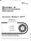Cover page: ENERGY &amp; ENVIRONMENT DIVISION ANNUAL REPORT, 1977