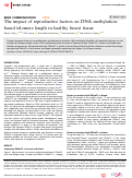 Cover page: The impact of reproductive factors on DNA methylation-based telomere length in healthy breast tissue.