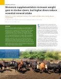 Cover page: Monensin supplementation increases weight gain in stocker steers, but higher doses reduce essential mineral intake