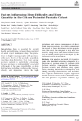 Cover page: Factors Influencing Sleep Difficulty and Sleep Quantity in the Citizen Pscientist Psoriatic Cohort