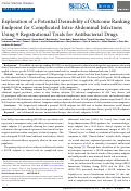 Cover page: Exploration of a Potential Desirability of Outcome Ranking Endpoint for Complicated Intra-Abdominal Infections Using 9 Registrational Trials for Antibacterial Drugs.