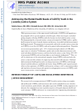 Cover page: Addressing the Mental Health Needs of LGBTQ Youth in the Juvenile Justice System.