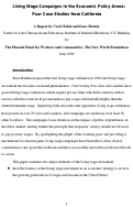 Cover page: Living Wage Campaigns in the Economic Policy Arena: Four Case Studies from California