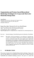 Cover page: Segmentation and Texture-Based Hierachical Rendering Techniques for Large-Scale Real-Color Biomedical Image Data