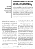 Cover page: Integrated Sustainability Analysis of Atomic Layer Deposition for Microelectronics Manufacturing