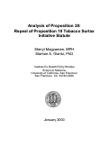 Cover page: Analysis of Proposition 28: Repeal of Proposition 10 Tobacco Surtax Initiative Statute