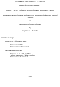 Cover page: Secondary Teachers' Professional Noticing of Students' Mathematical Thinking