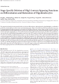 Cover page: Stage-Specific Deletion of Olig2 Conveys Opposing Functions on Differentiation and Maturation of Oligodendrocytes