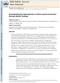 Cover page: Disentangling the heterogeneity of autism spectrum disorder through genetic findings.