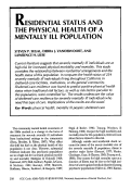 Cover page: Residential status and the physical health of a mentally ill population.