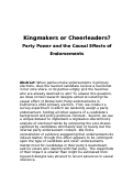 Cover page: Kingmakers or Cheerleaders? Party Power and the Causal Effects of Endorsements