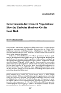 Cover page: Government-to-Government Negotiations: How the Timbisha Shoshone Got Its Land Back