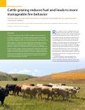 Cover page: Cattle grazing reduces fuel and leads to more manageable fire behavior